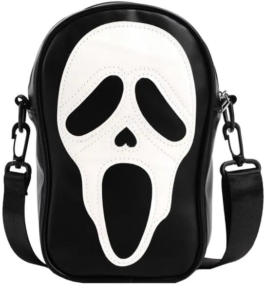 1 Pcs Ghost Face Shoulder Bag Lovely Ghost Face Purse Goth Purses And Handbags for Men And WomenBlack, White