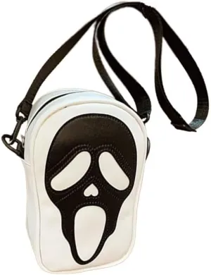 1 Pcs Ghost Face Shoulder Bag Lovely Ghost Face Purse Goth Purses And Handbags for Men And WomenBlack, White