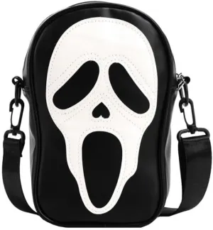 1 Pcs Ghost Face Shoulder Bag Lovely Ghost Face Purse Goth Purses And Handbags for Men And WomenBlack, White