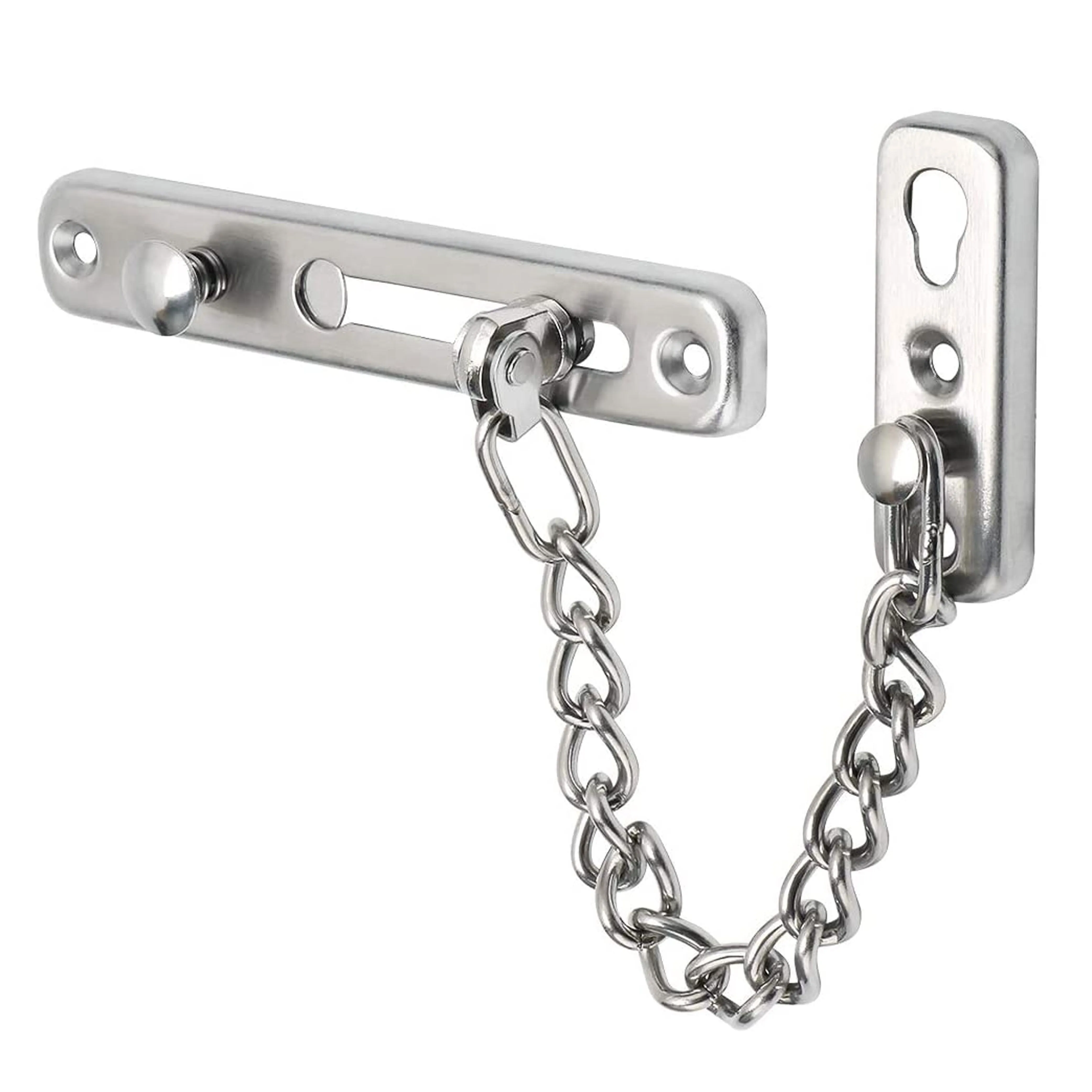 2 Pc Bolt Entry Security Door Chain Guard Latch Steel Slide Lock Home Security