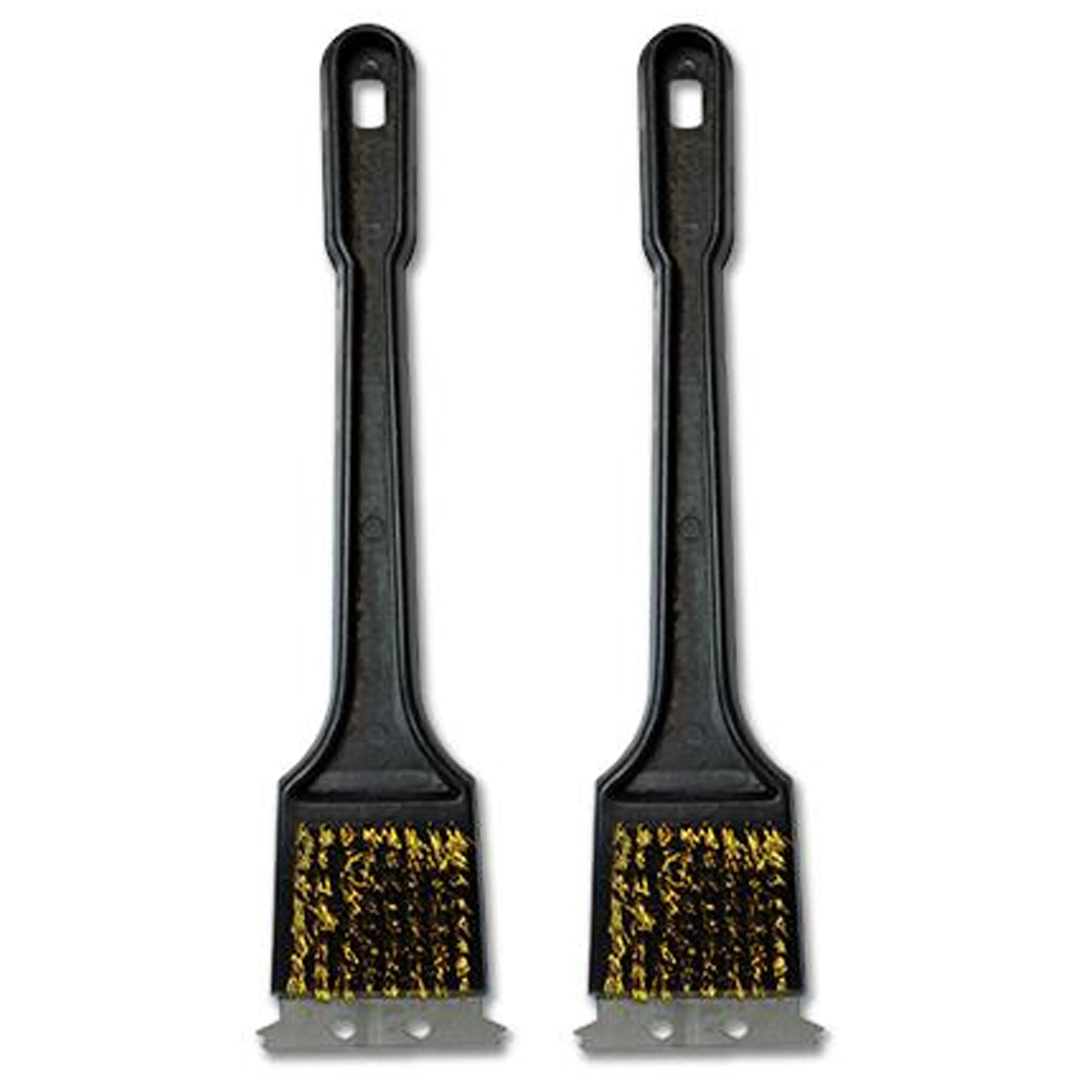 2 Pc Brass Bristle BBQ Grill Brush Cleaning Scraper Barbeque Steel Heavy Duty