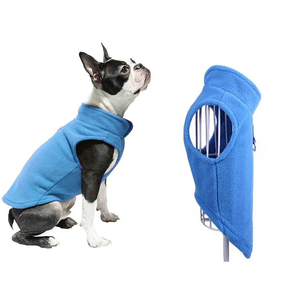 2Pcs Fleece Dog Vest with Leash Ring Pullover Pet Fleece Jacket