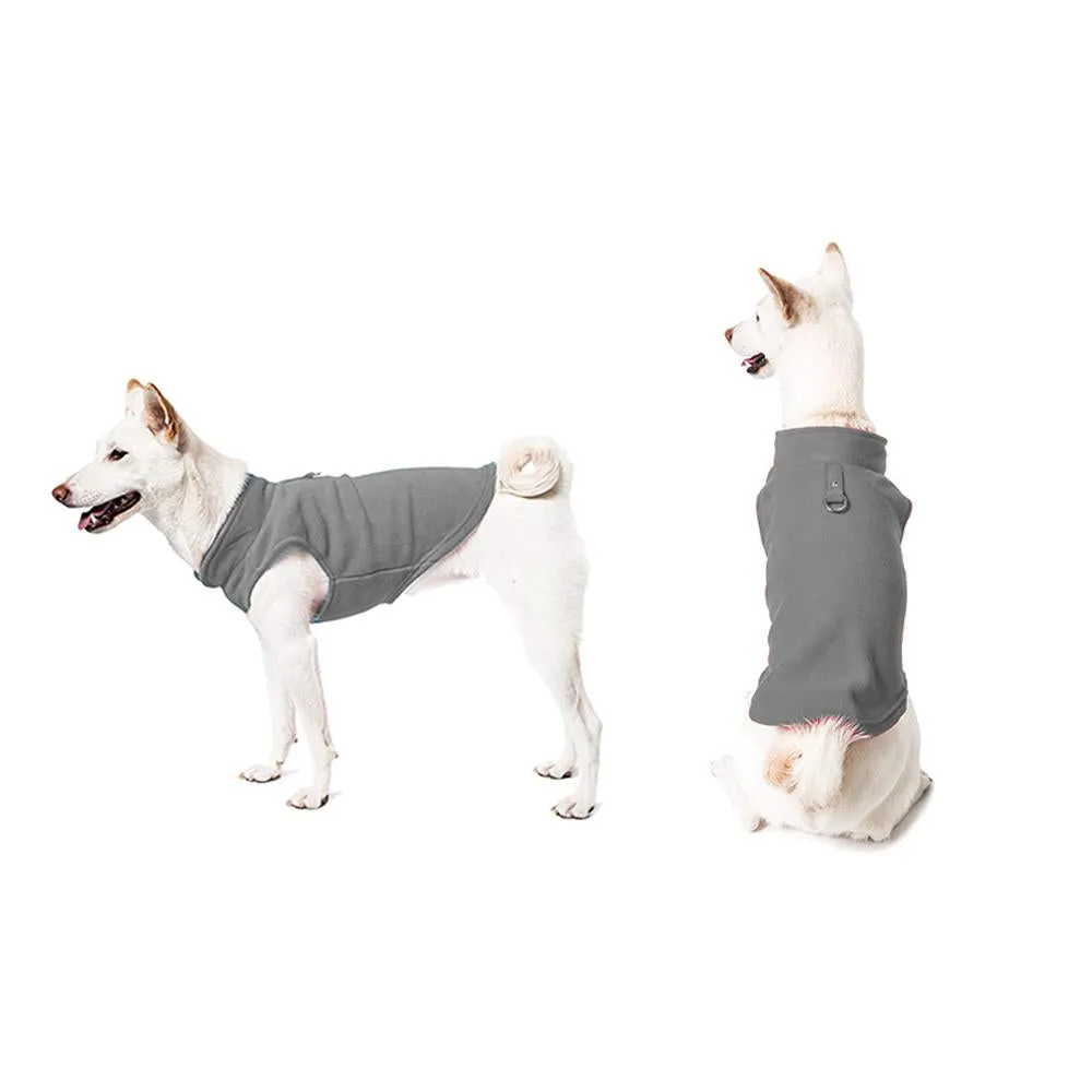 2Pcs Fleece Dog Vest with Leash Ring Pullover Pet Fleece Jacket