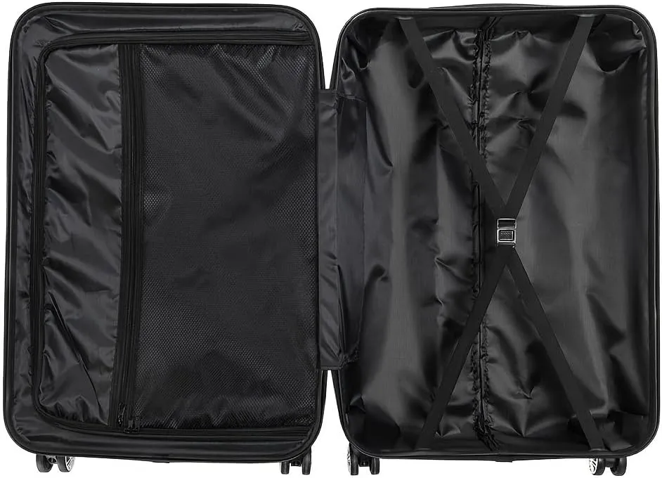 3pcs Luggage with Corner Protectors Large Capacity Suitcase Lightweight Travel with TSA Lock 20/24/28-Inch (Dark Gray)
