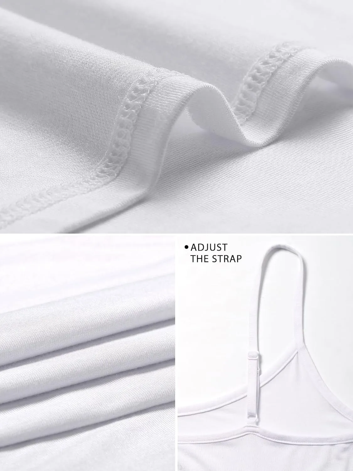 4-Piece Womens Camisole Tops Basic Undershirts Adjustable Spaghetti Tanks