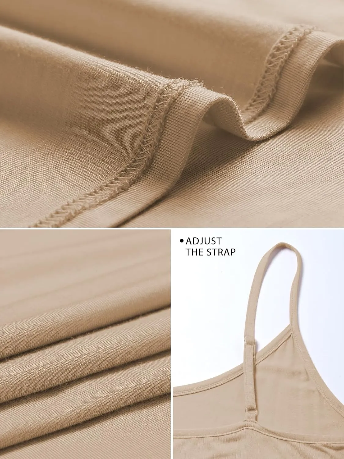 4-Piece Womens Camisole Tops Basic Undershirts Adjustable Spaghetti Tanks