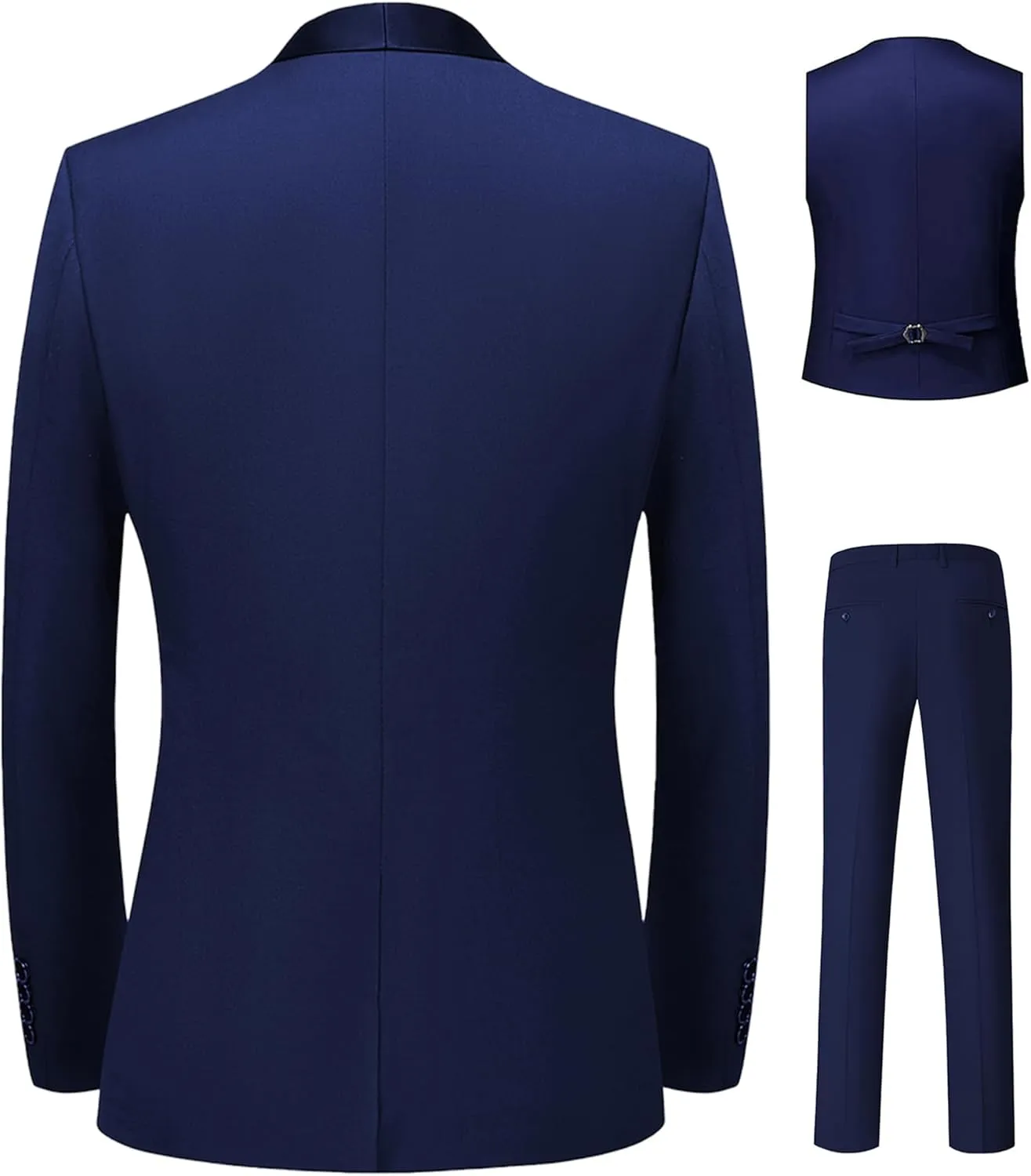 5 Pieces Suit for Men Slim Fit Tuxedos Single Breasted Blazer Wedding Prom Tux Shawl Lapel Blazer Vest Pants Shirt Set