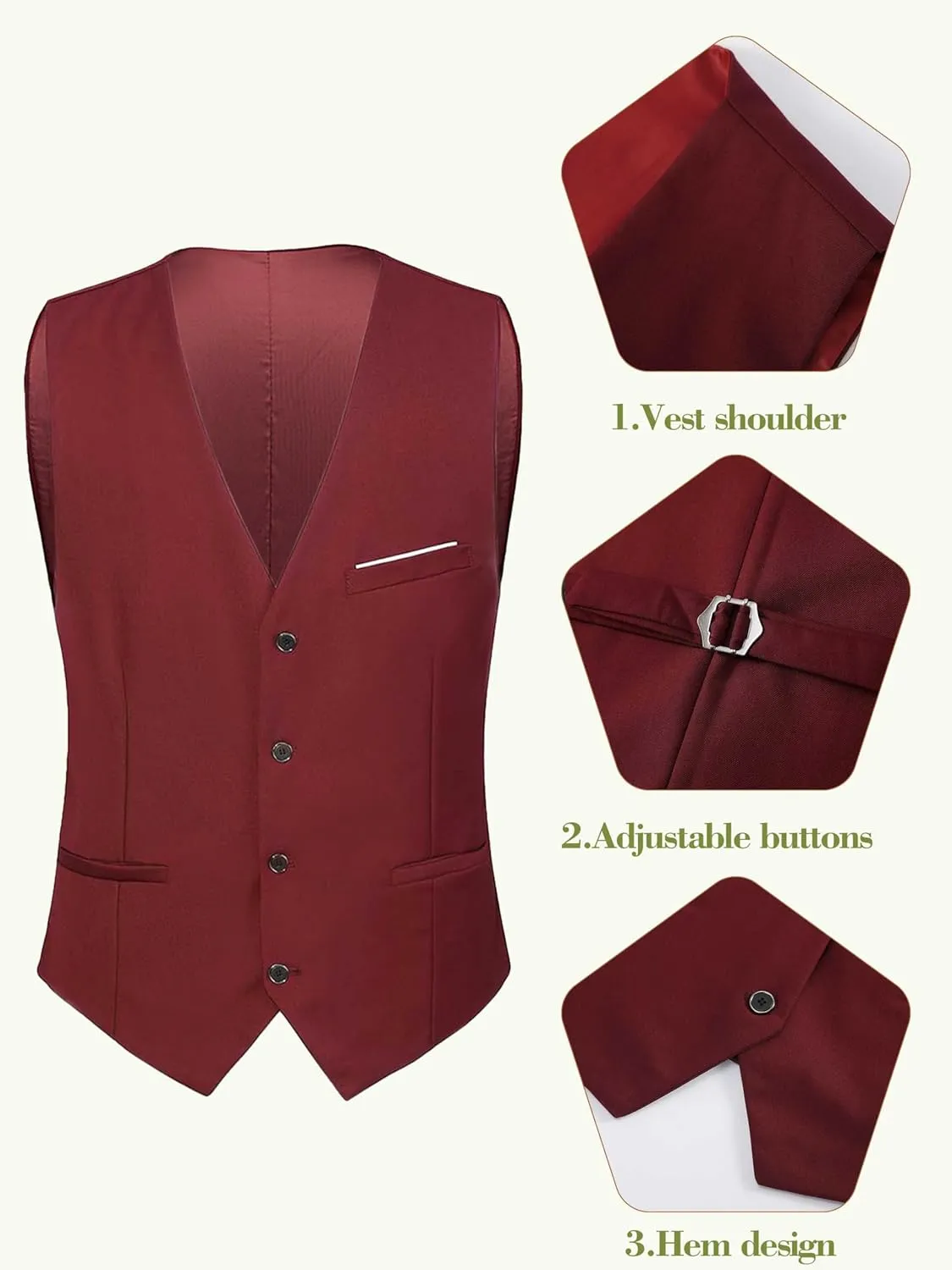5 Pieces Suit for Men Slim Fit Tuxedos Single Breasted Blazer Wedding Prom Tux Shawl Lapel Blazer Vest Pants Shirt Set