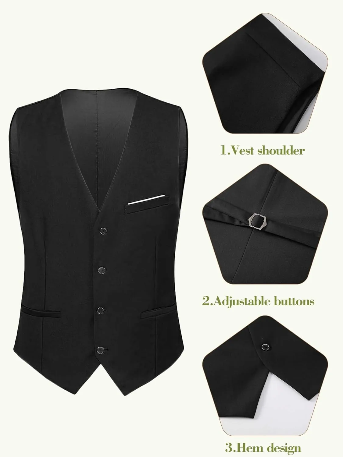 5 Pieces Suit for Men Slim Fit Tuxedos Single Breasted Blazer Wedding Prom Tux Shawl Lapel Blazer Vest Pants Shirt Set