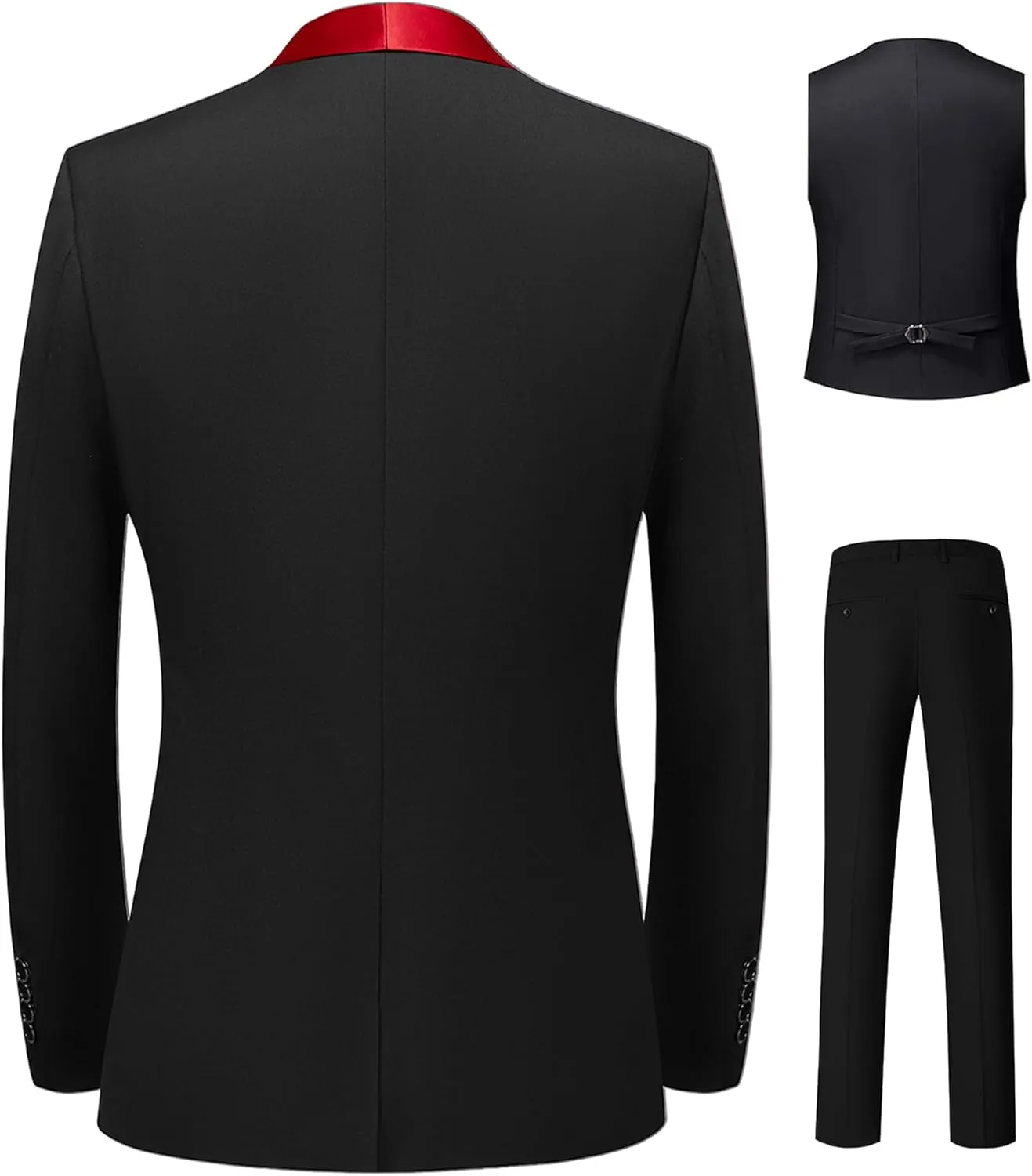 5 Pieces Suit for Men Slim Fit Tuxedos Single Breasted Blazer Wedding Prom Tux Shawl Lapel Blazer Vest Pants Shirt Set