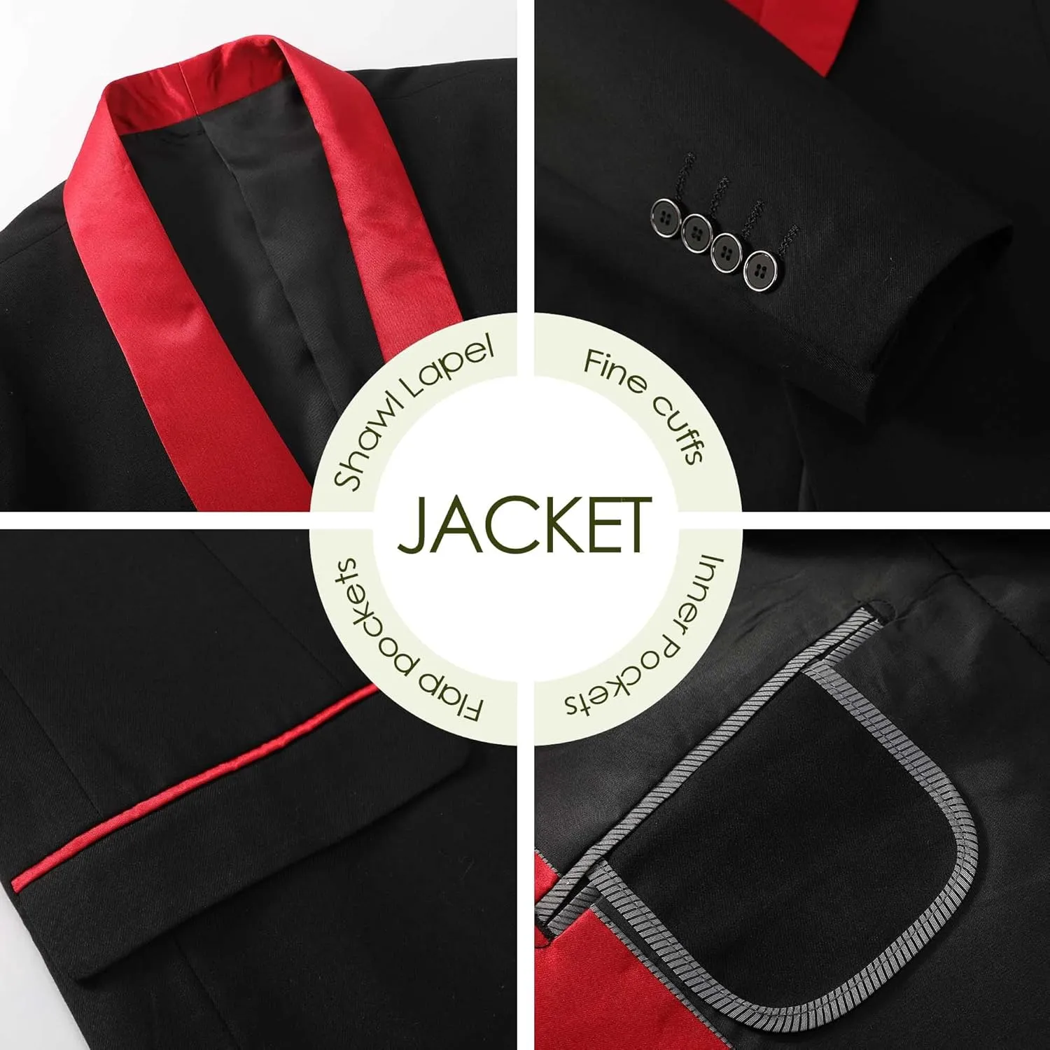 5 Pieces Suit for Men Slim Fit Tuxedos Single Breasted Blazer Wedding Prom Tux Shawl Lapel Blazer Vest Pants Shirt Set