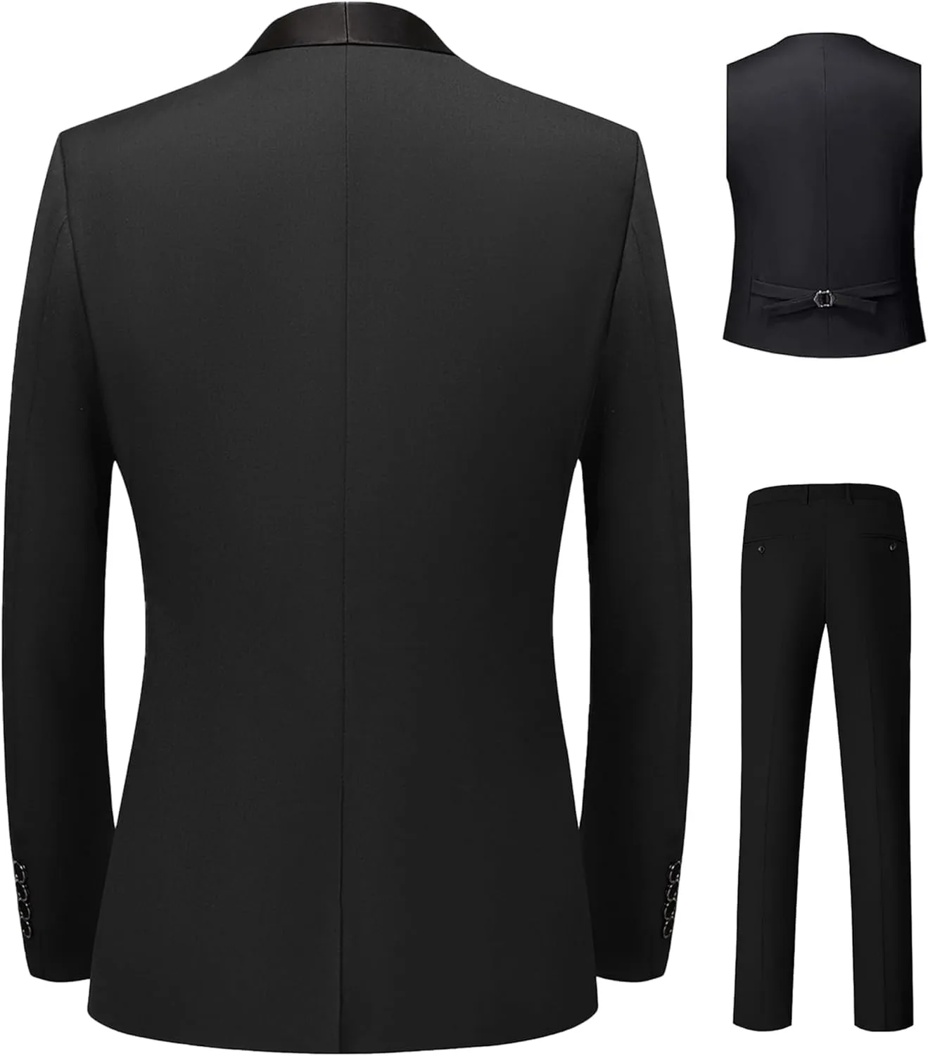 5 Pieces Suit for Men Slim Fit Tuxedos Single Breasted Blazer Wedding Prom Tux Shawl Lapel Blazer Vest Pants Shirt Set