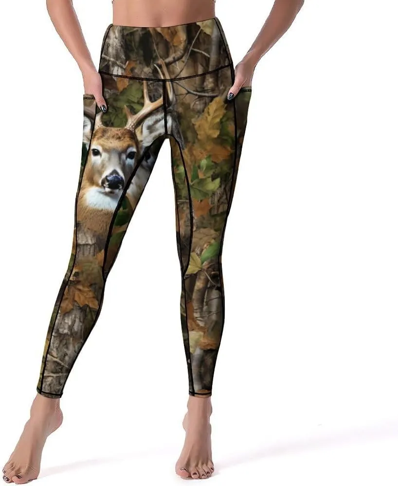 80s Women's High Waist Tummy Control Yoga Pants 90s with Pockets Sports Fitness Leggings