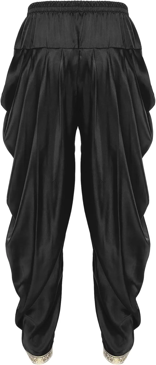 ACSUSS Mens Harem Pants Satin Dhoti Yoga Beach Baggy Trousers Summer Boho Alibaba Hippie Pants