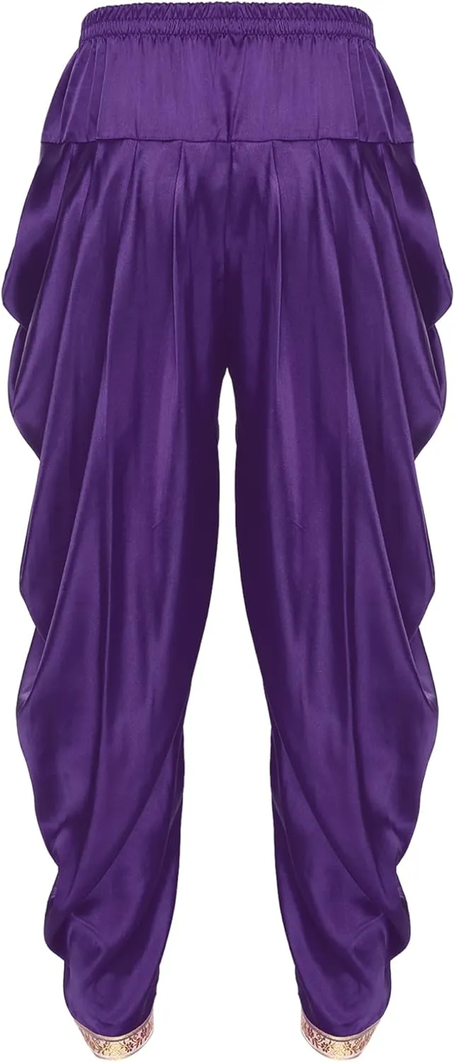 ACSUSS Mens Harem Pants Satin Dhoti Yoga Beach Baggy Trousers Summer Boho Alibaba Hippie Pants