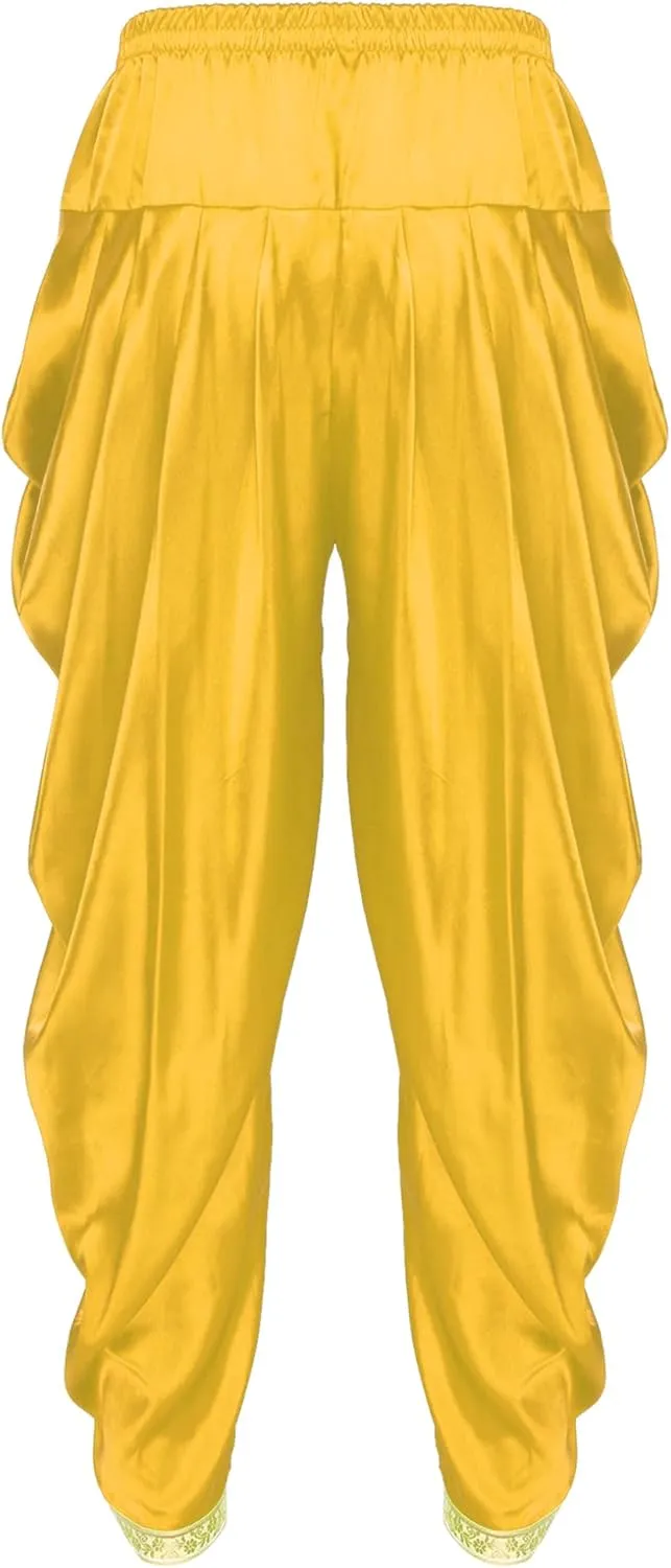 ACSUSS Mens Harem Pants Satin Dhoti Yoga Beach Baggy Trousers Summer Boho Alibaba Hippie Pants