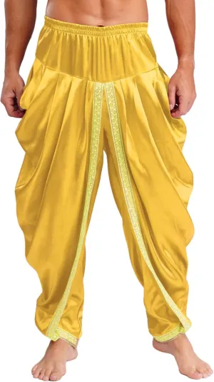 ACSUSS Mens Harem Pants Satin Dhoti Yoga Beach Baggy Trousers Summer Boho Alibaba Hippie Pants