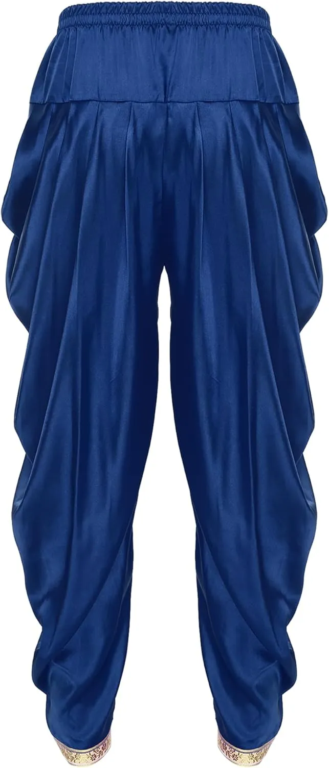 ACSUSS Mens Harem Pants Satin Dhoti Yoga Beach Baggy Trousers Summer Boho Alibaba Hippie Pants
