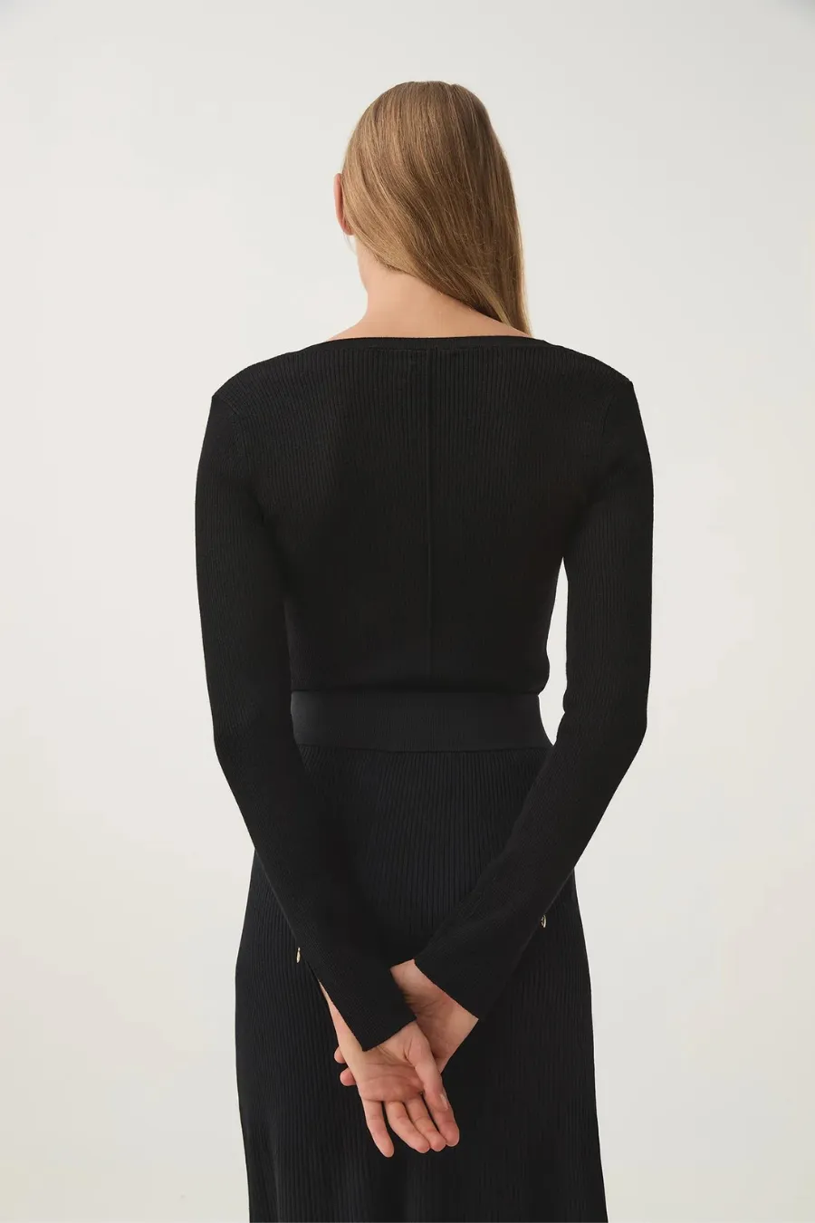 Alina Scoopneck Knit Top Black