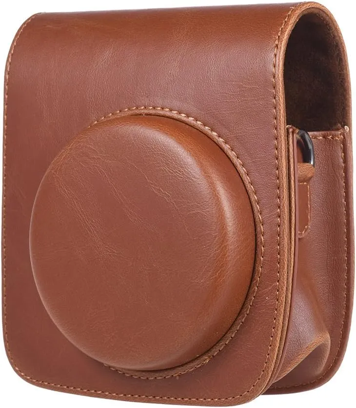 Andoer Weinlese PU-protection camera bag with Strap, for Fujifilm Instax Mini 90 instant film camera