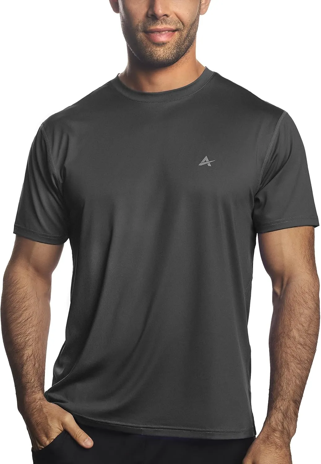 Arctic Cool Mens Crew Neck Instant Cooling Moisture Wicking Performance UPF 50  Short Sleeve Workout Shirt