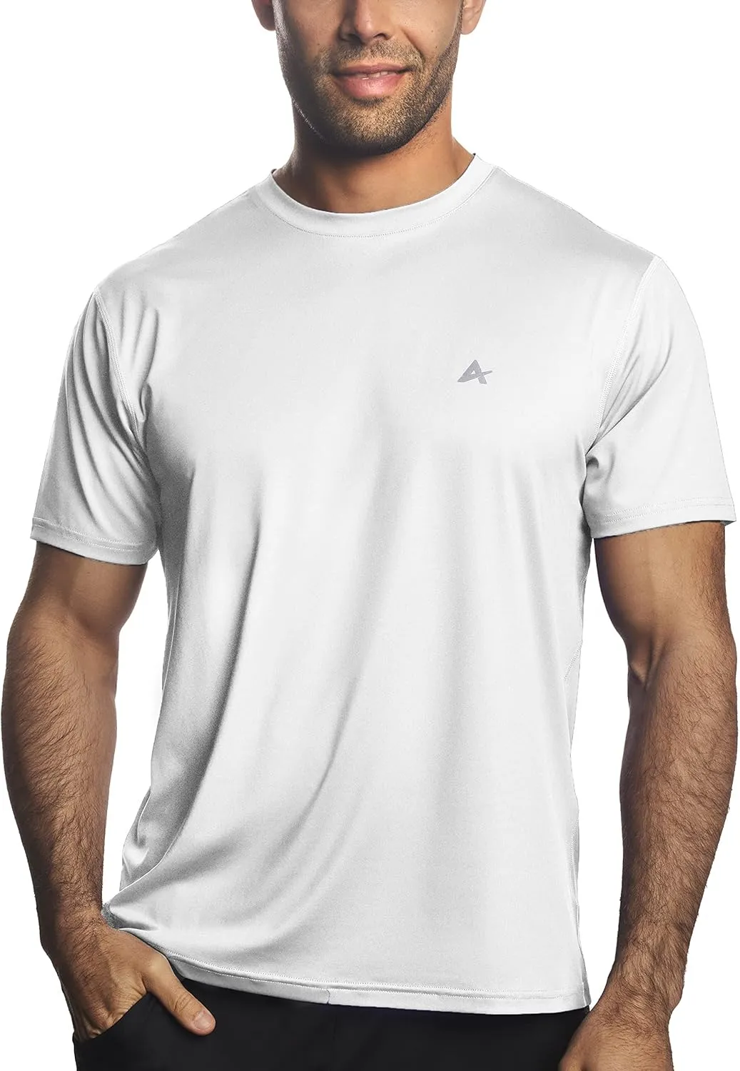 Arctic Cool Mens Crew Neck Instant Cooling Moisture Wicking Performance UPF 50  Short Sleeve Workout Shirt