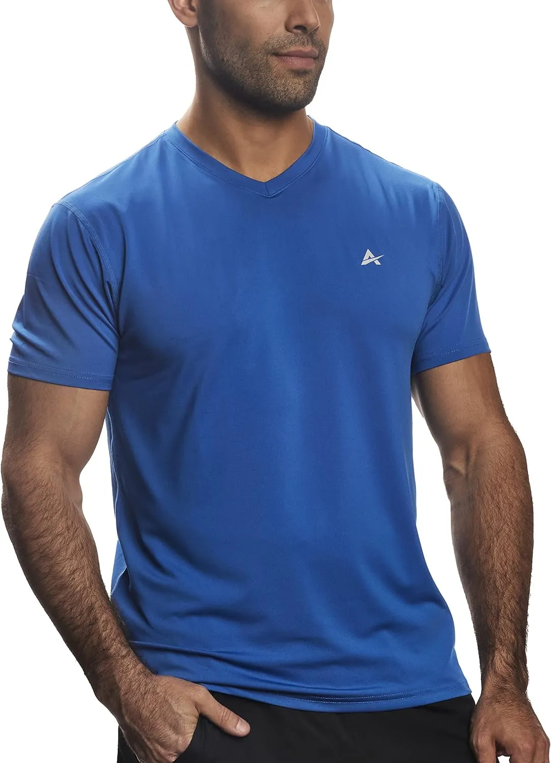 Arctic Cool Mens V-Neck Instant Cooling Moisture Wicking Performance UPF 50  Short Sleeve Workout Shirt