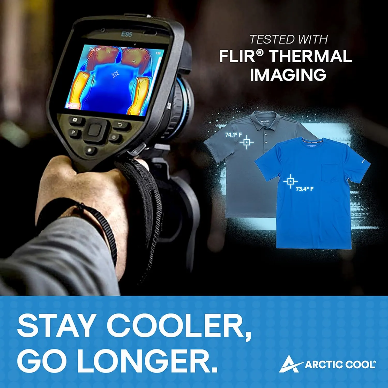Arctic Cool Mens V-Neck Instant Cooling Moisture Wicking Performance UPF 50  Short Sleeve Workout Shirt