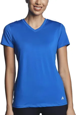 Arctic Cool Women's V-Neck Instant Cooling Moisture Wicking Performance UPF 50  Short Sleeve Workout Shirt