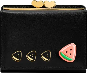BIAOTIE Wallet for Women Small Leather RFID Blocking Credit Card Holder Trifold Wallet Cute Cash Purse for Ladies, Girls, Female