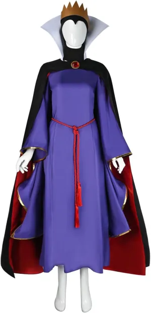 Boomtrader Evil Queen Cosplay Cloak Dress Costume Adult Women Halloween Carnival Party Wicked Queen Dress Cape Outfits