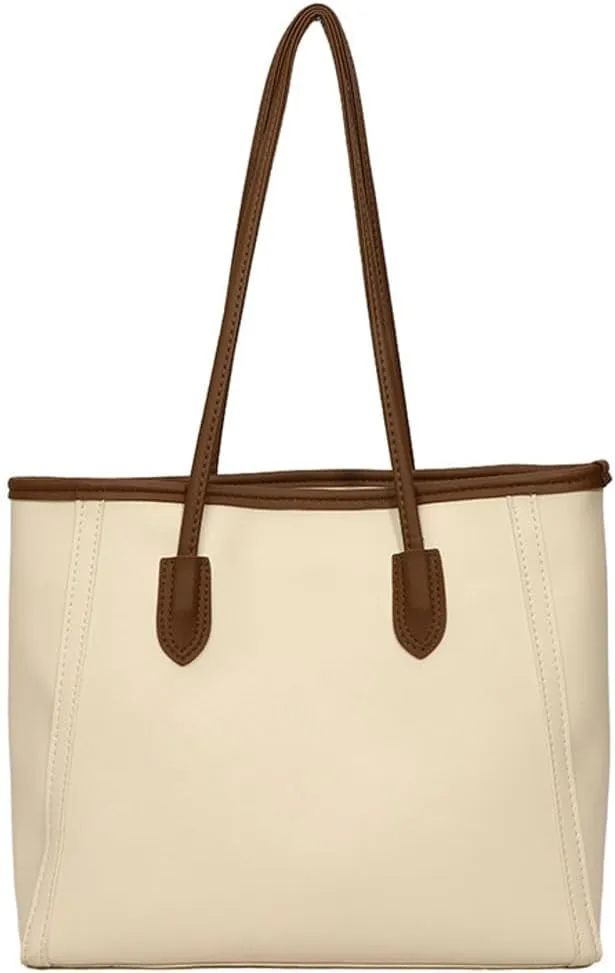 Casual Vegan Leather Tote Bags for Women Large Working Shoulder Purse Ladies Top Handle Handbags Satchels