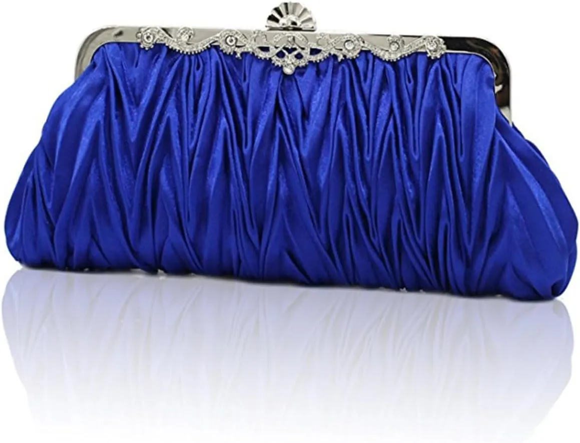 Clutch Bag Satin Pleated Bag Party Bag for Wedding Grace Handbag Dinner Party