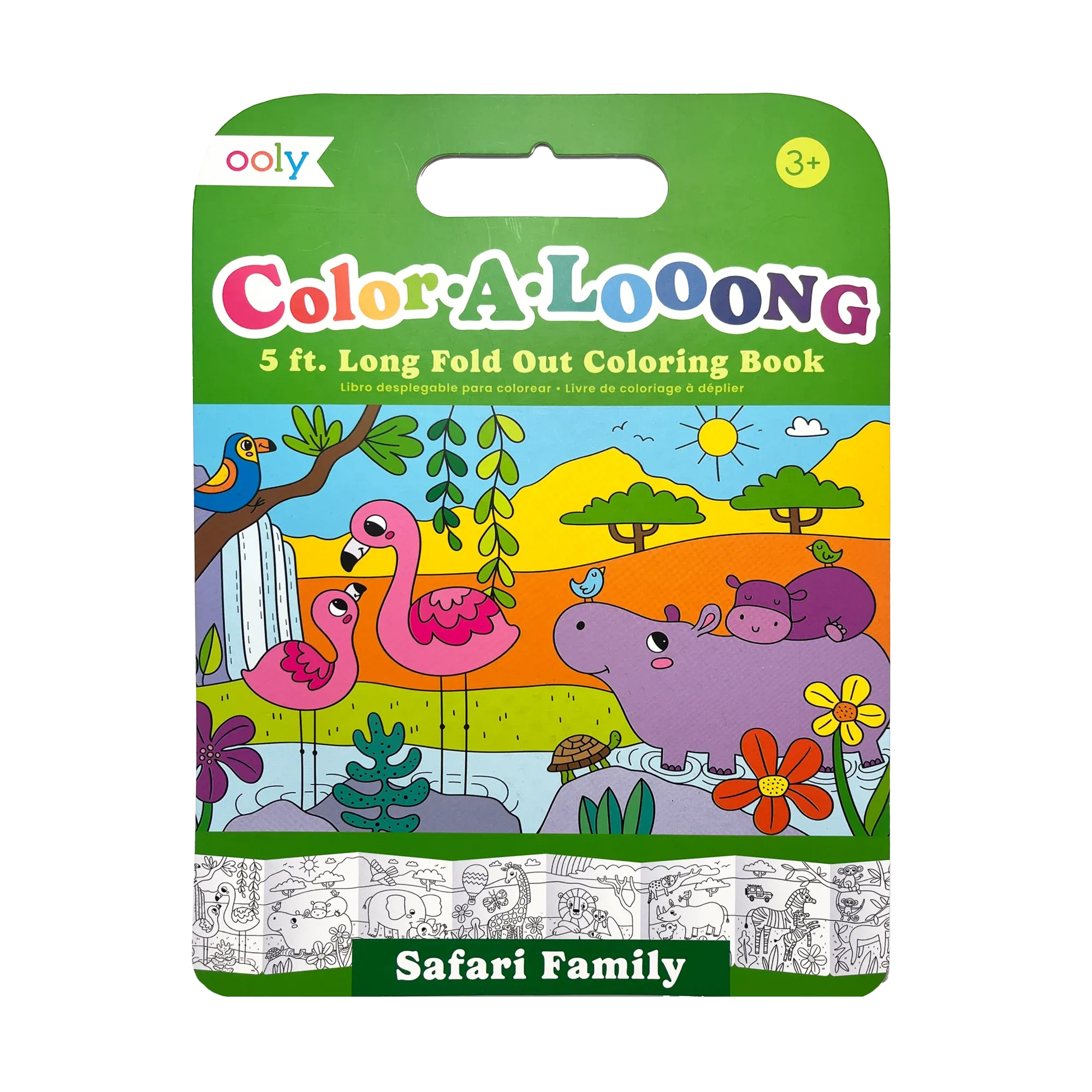 Color-A-Looong 5' Fold Out Kids Coloring Book - Safari Family