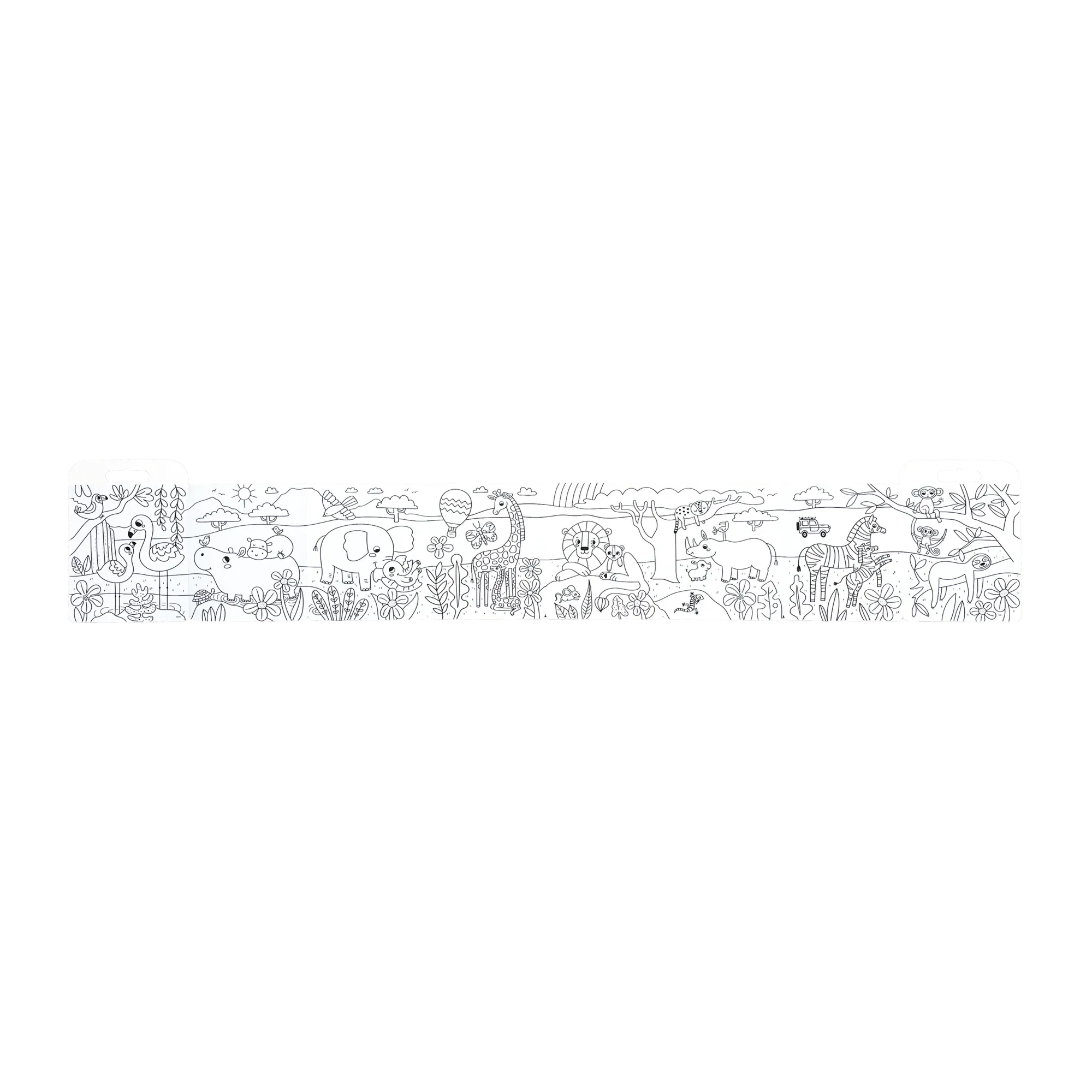 Color-A-Looong 5' Fold Out Kids Coloring Book - Safari Family