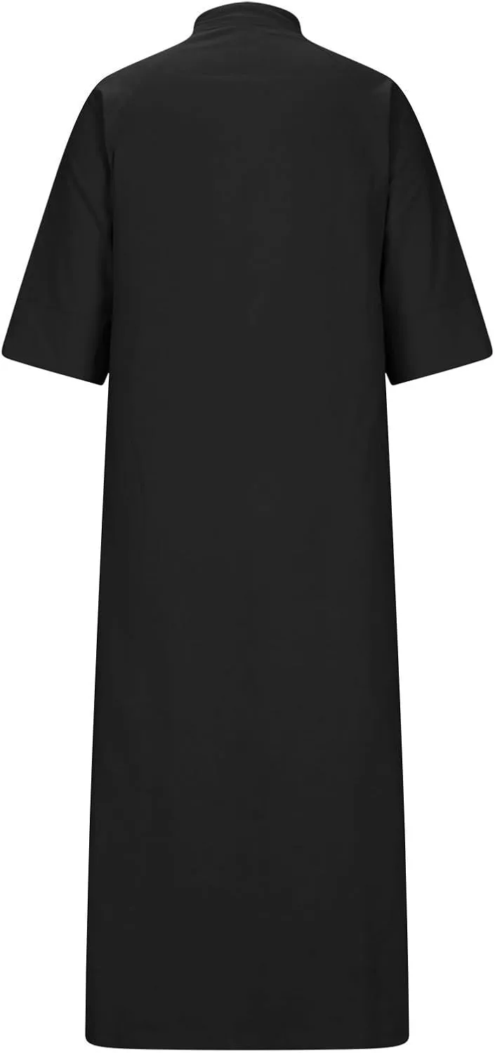 Cotton Linen Shirt Dress for Women Summer Button-Down Blouse Tops Flowy Loose A-Line Midi Dress Tunic Dress Plus Size