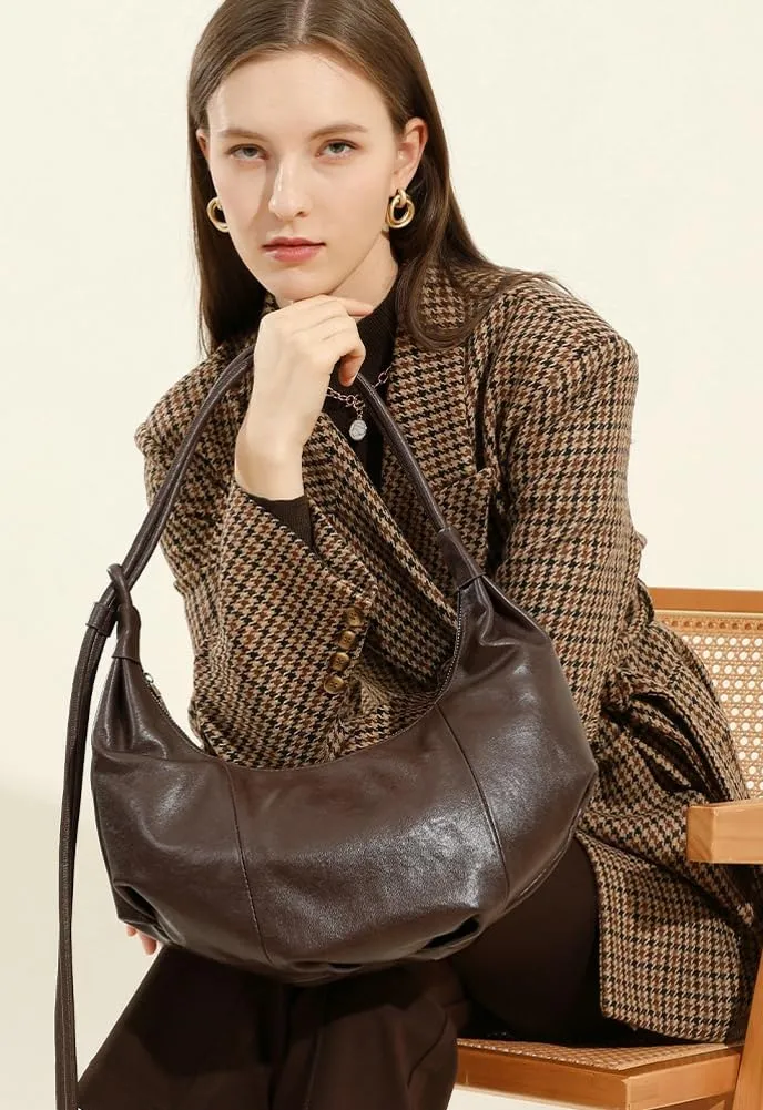 Croissant Crossbody Purses for Women Trendy Vintage Satchel Shoulder Bag Ladies Underarm Hobo Handag with Adjustable Strap
