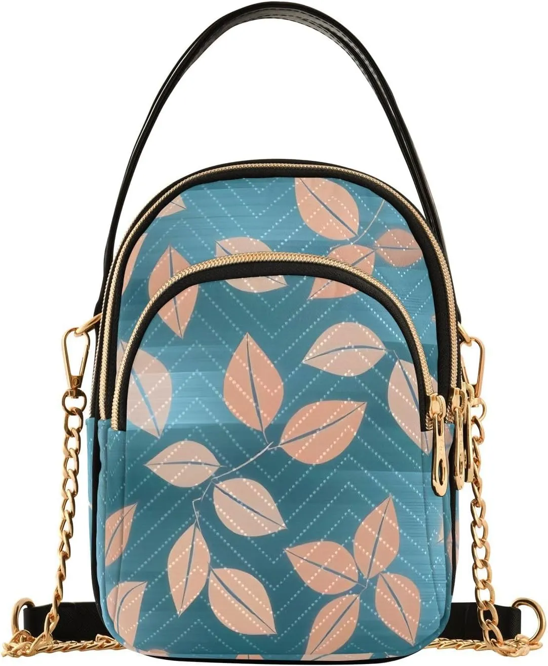 Crossbody Handbags for Women, Shoulder Bag Hobo Crossbody Handbag Casual ToteSmall Leaf Print