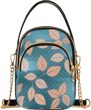 Crossbody Handbags for Women, Shoulder Bag Hobo Crossbody Handbag Casual ToteSmall Leaf Print