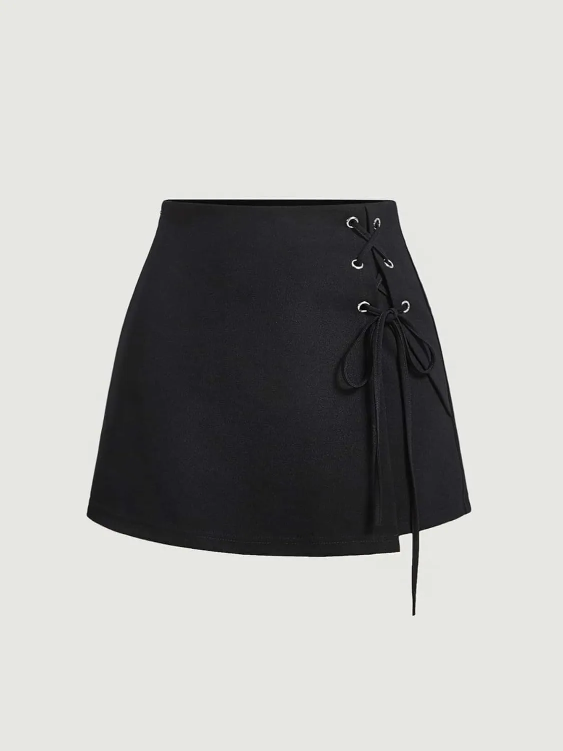 Crossed Natural Lace Up Side Skort Hot Shorts for Women