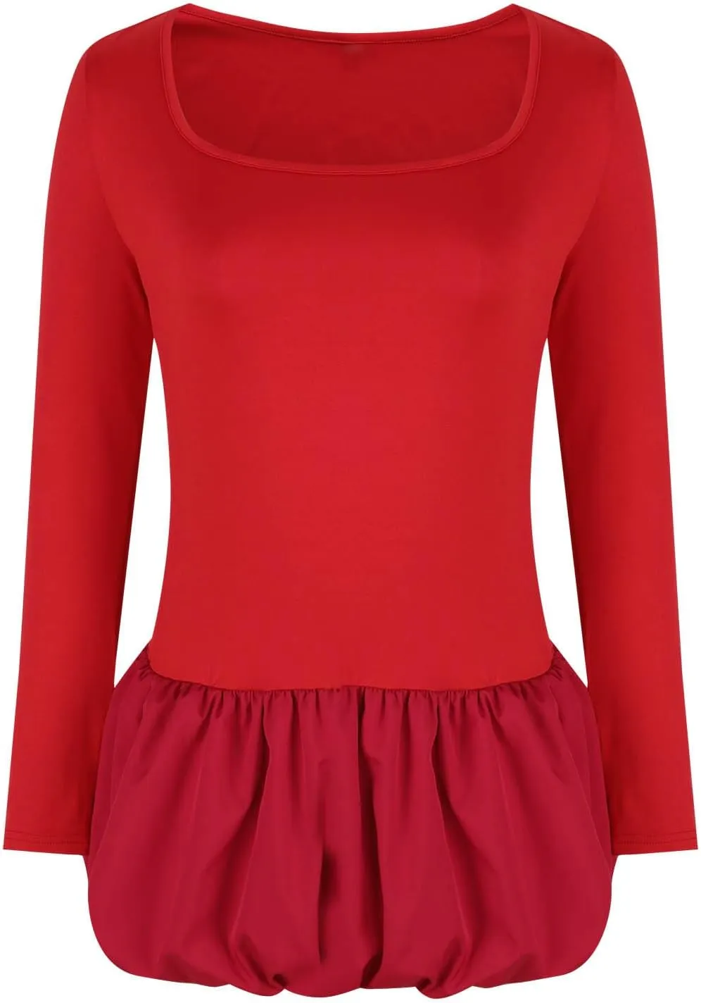 Cute Bubble Mini Dress for Women Slim Fit Scoop Neck Tops Patchwork Dresses Long Sleeve Y2K Color Block Short Dress