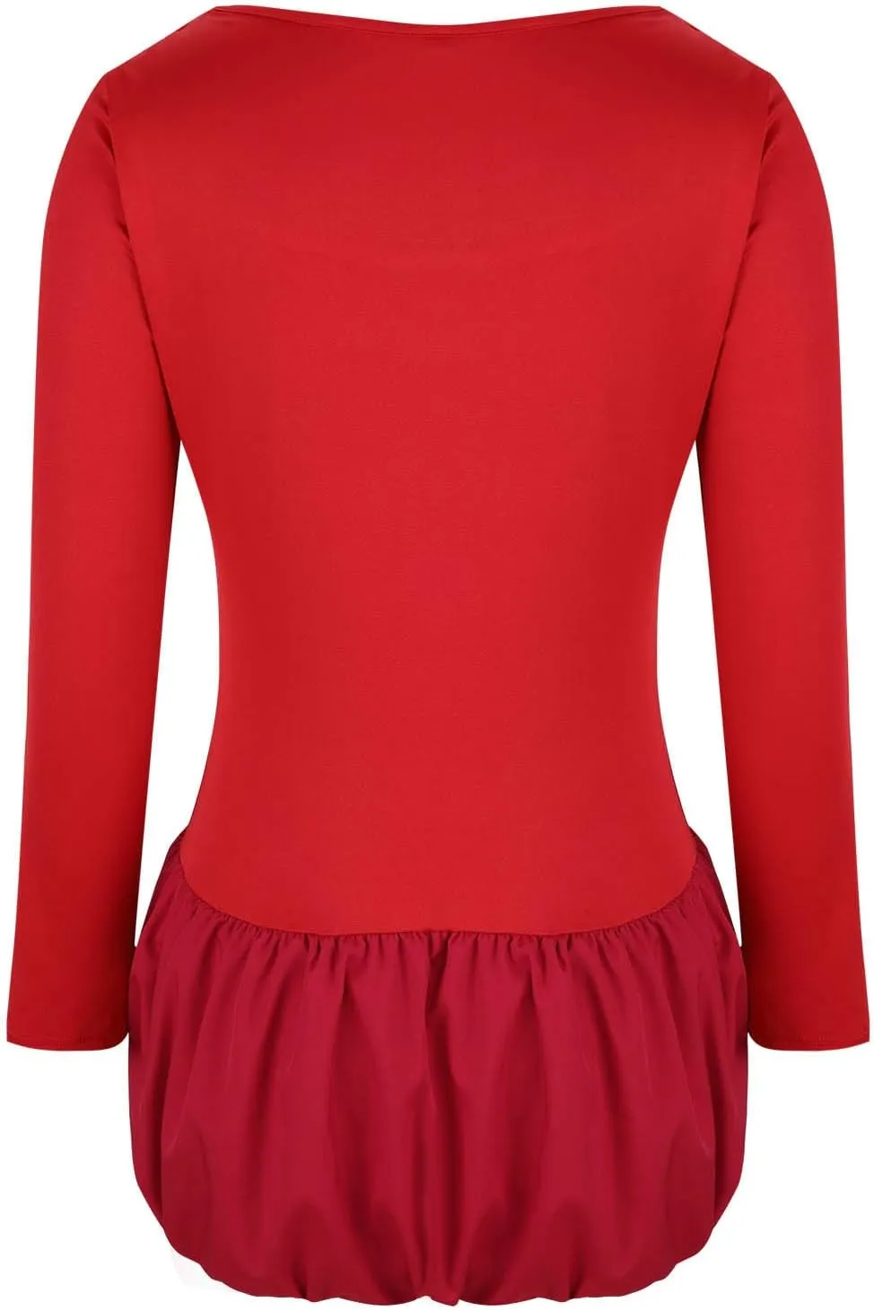 Cute Bubble Mini Dress for Women Slim Fit Scoop Neck Tops Patchwork Dresses Long Sleeve Y2K Color Block Short Dress