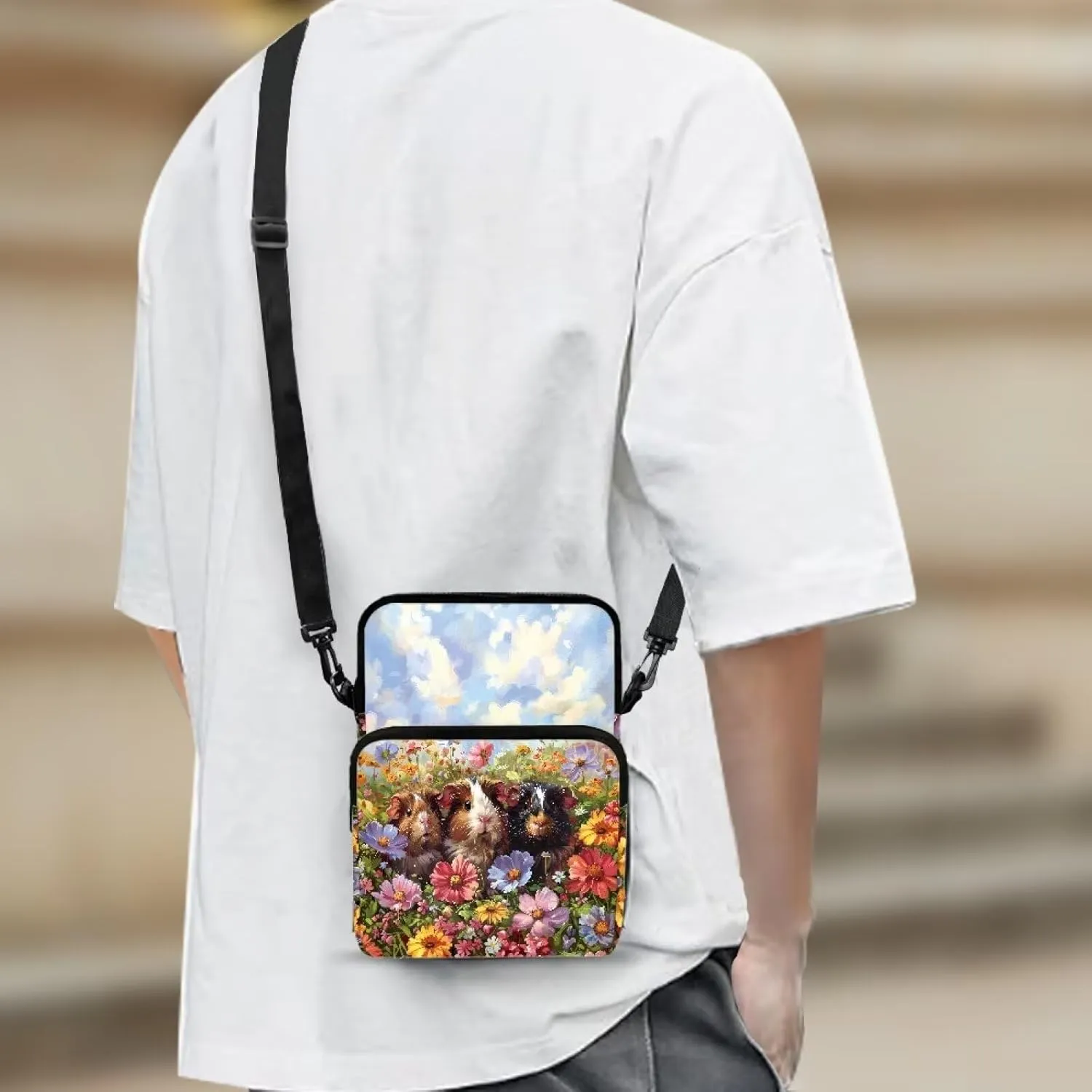 Double Layer Crossbody Bag for Women Lightweight Travel Purse Small Messenger Bags Phone Key Wallet Satchel Clutch