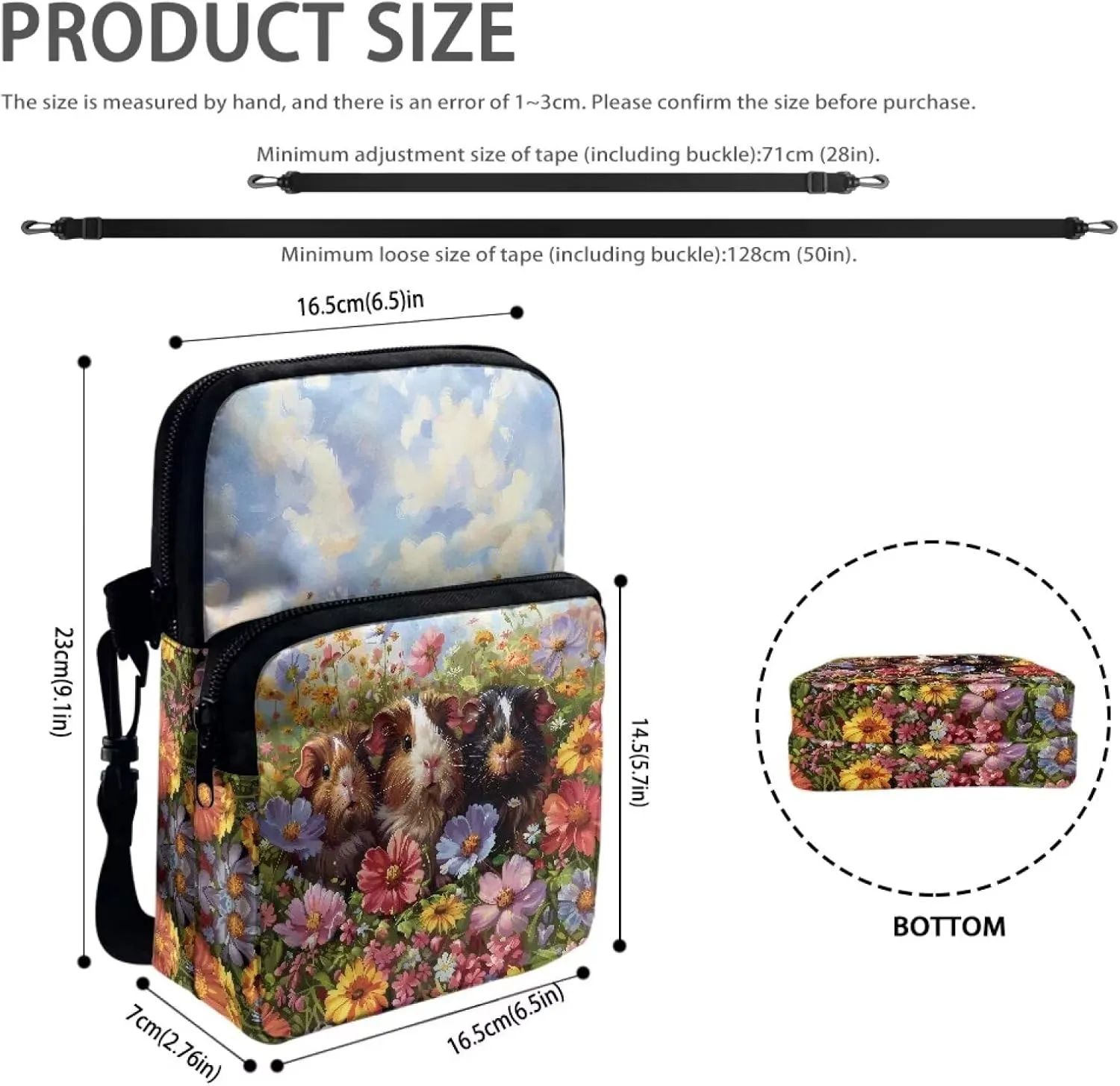Double Layer Crossbody Bag for Women Lightweight Travel Purse Small Messenger Bags Phone Key Wallet Satchel Clutch