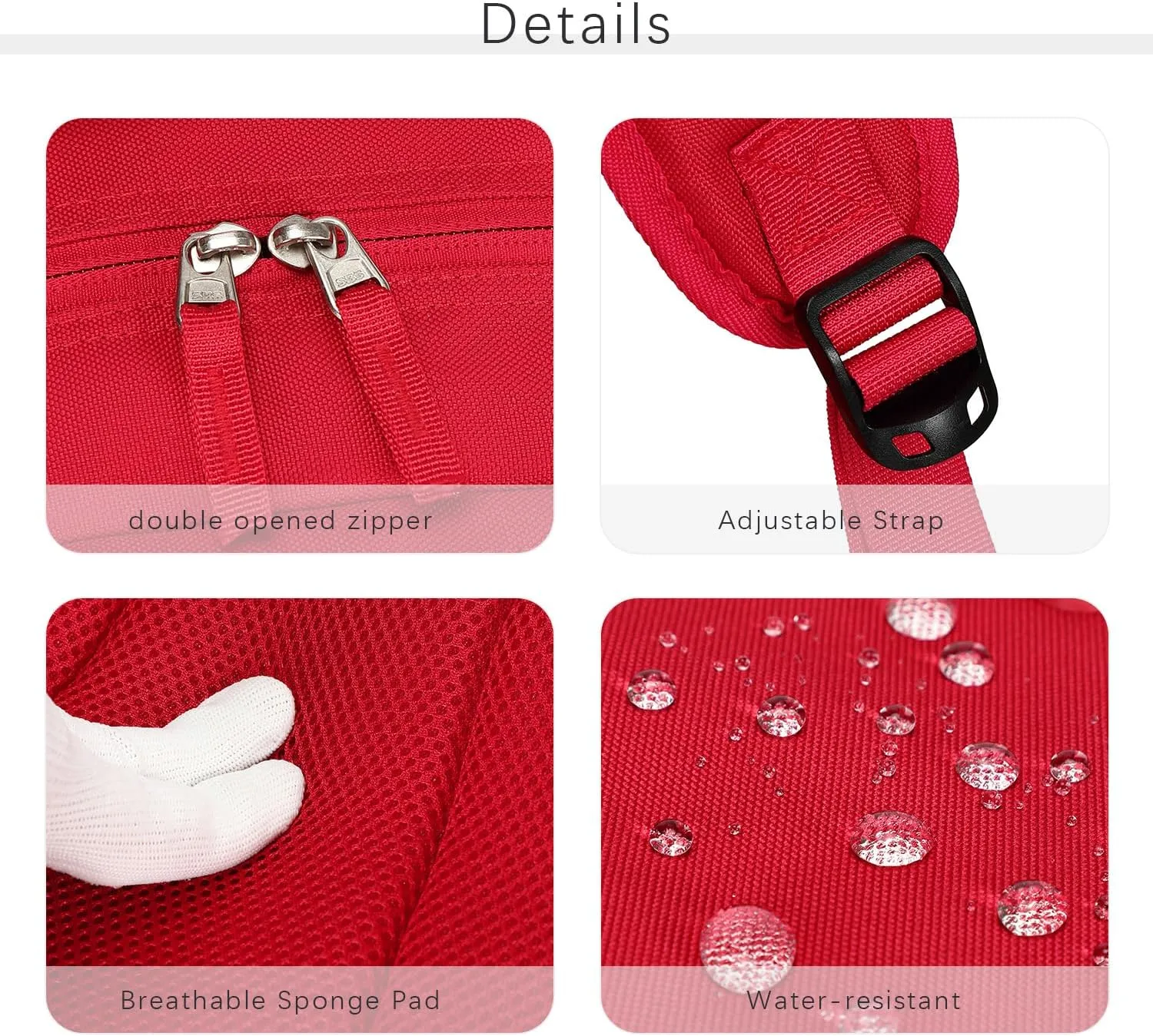 ecodudo School Backpack for Men and Women Water Resistant Daypack for College Work 15.6 inch Laptop Bookbag with USB Charging Port (Red)