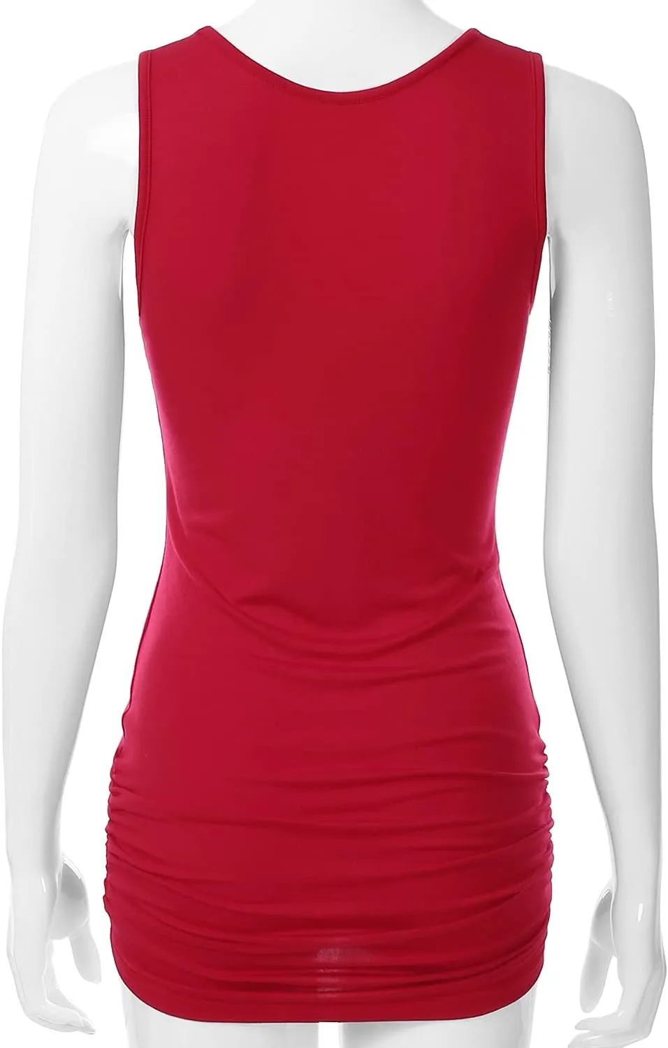 EIMIN Women's V-Neck Cami Sleeveless Stretch Comfy Shirring Tank Top (S-3XL)