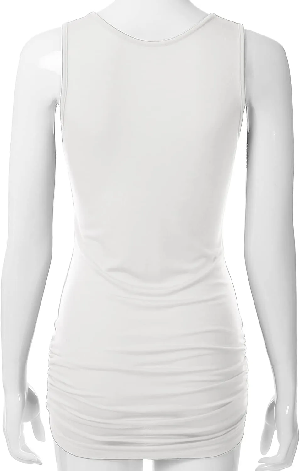 EIMIN Women's V-Neck Cami Sleeveless Stretch Comfy Shirring Tank Top (S-3XL)