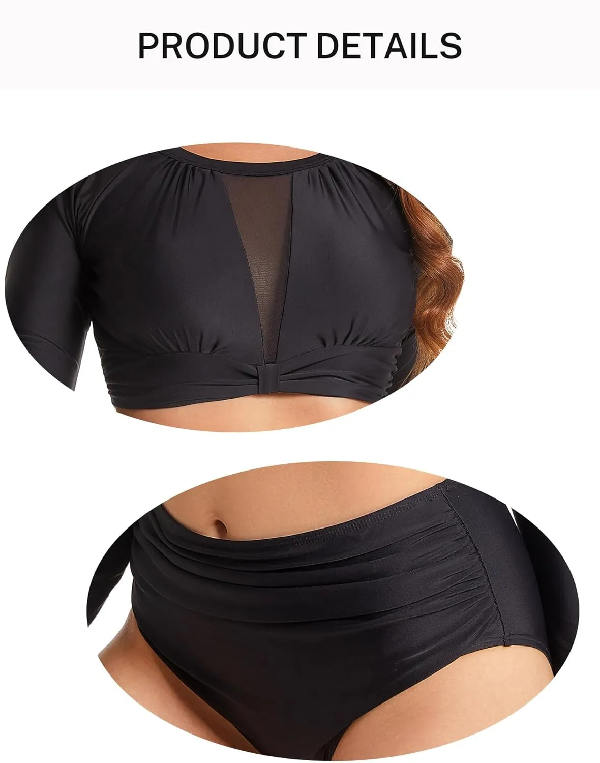 FEOYA Two Piece Swimsuits for Women Bikini Set High Waisted Bathing Suits Crop Tops with Boyshorts Bottom Quick Dry Swimwear