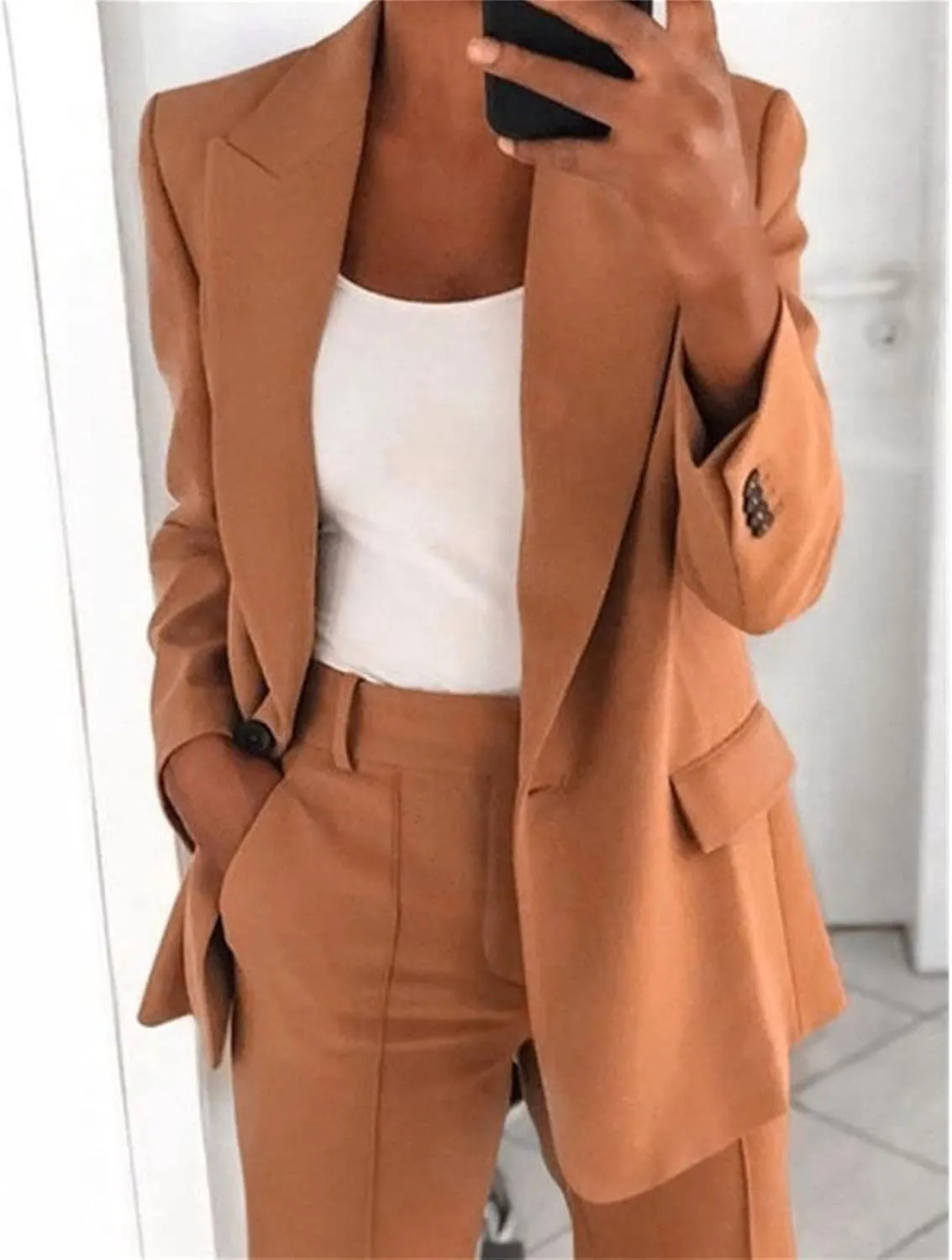 Firzero Plus Size Summer Business Casual Outfits for Women 2 Piece Dressy Work Pants Suits Blazer Jacket Long Pants 2024