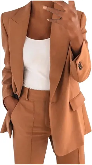 Firzero Plus Size Summer Business Casual Outfits for Women 2 Piece Dressy Work Pants Suits Blazer Jacket Long Pants 2024